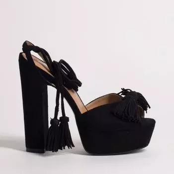 Черные текстильные босоножки Calipso