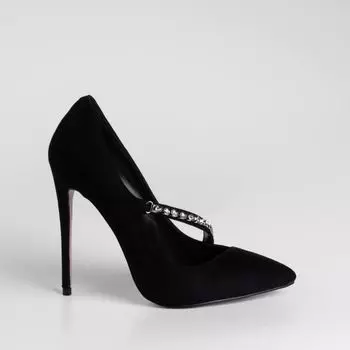 Черные туфли из искусственного велюра Calipso