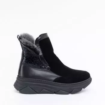 Черные угги из натурального нубука Calipso