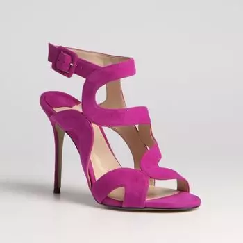 Фиолетовые босоножки из натурального велюра Calipso