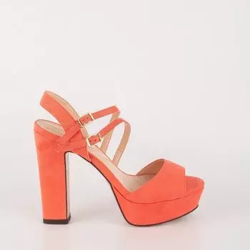 Коралловые босоножки из искусственного велюра Calipso