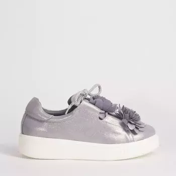 Серые кожаные кеды Calipso