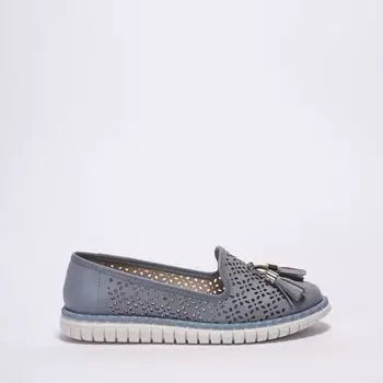 Голубые лоферы из эко-кожи Moleca