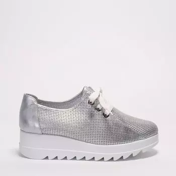 Серебристые кожаные полуботинки Calipso