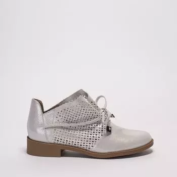 Серебристые кожаные полуботинки Calipso