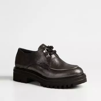 Серые кожаные полуботинки Pavarella