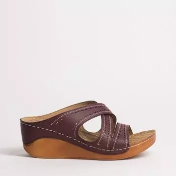 Бордовые сабо из эко-кожи Calipso