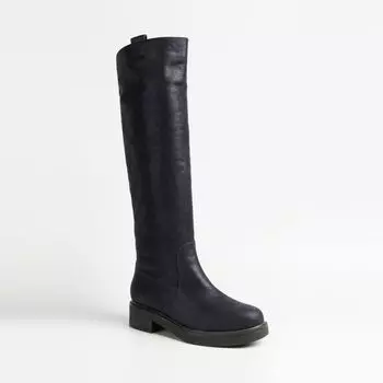 Синие кожаные сапоги Calipso