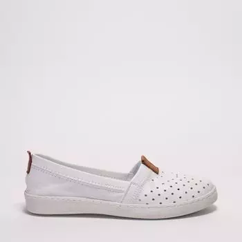 Белые кожаные слиперы Calipso