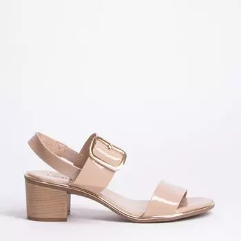 Бежевые лаковые босоножки Beira rio