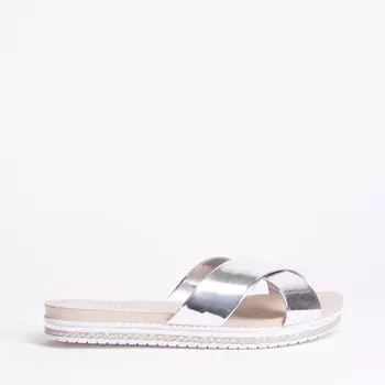 Серебристые лаковые сабо Beira rio