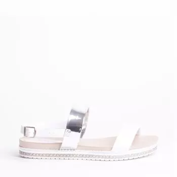 Серебристые лаковые сандалии Beira rio