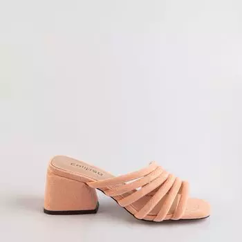 Персиковые сабо из искусственного велюра Calipso