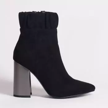 Черные полусапоги из искусственного велюра Calipso