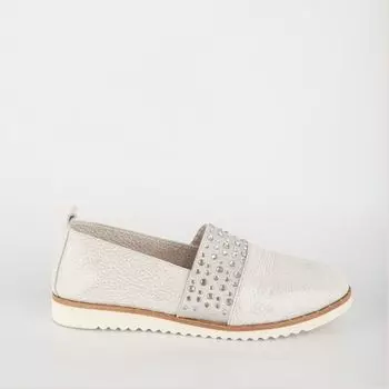 Серебристые кожаные лоферы Calipso