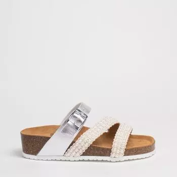 Серебристые сабо из эко-кожи Velvet