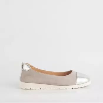 Серые балетки из натурального нубука Calipso