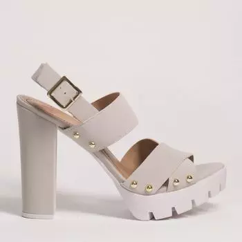 Серые босоножки из искусственного нубука Velvet