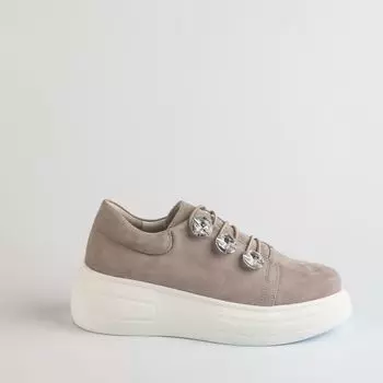 Серые кеды из натурального велюра Calipso