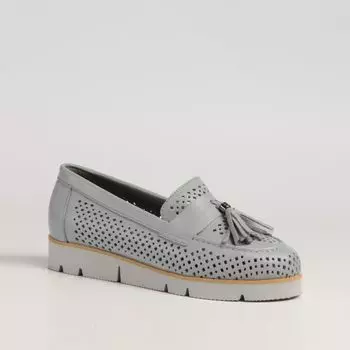 Серые кожаные лоферы Calipso
