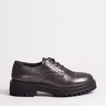 Серые кожаные полуботинки Pavarella