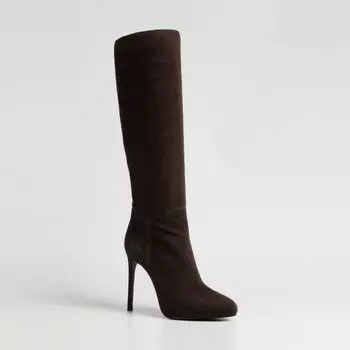 Серые сапоги из натурального велюра Calipso