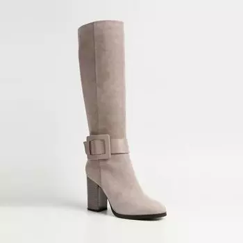 Серые сапоги из натурального велюра Calipso