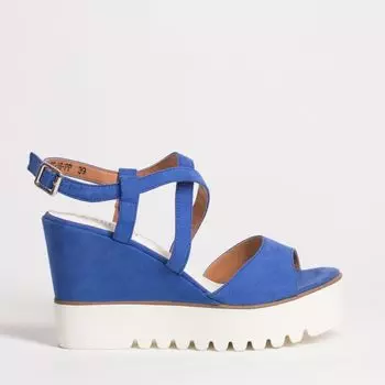 Синие кожаные босоножки Calipso