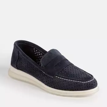 Синие лоферы из спилка Calipso