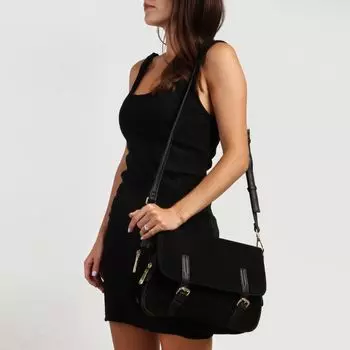 Черная сумка из спилка Calipso