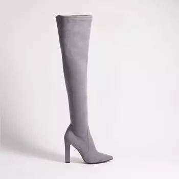 Серые текстильные ботфорты Calipso