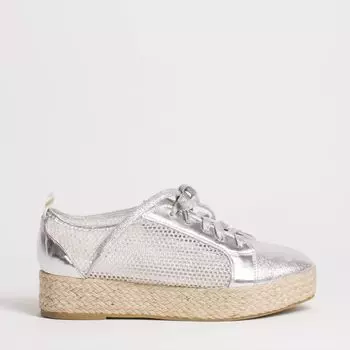 Серебристые текстильные кеды Calipso
