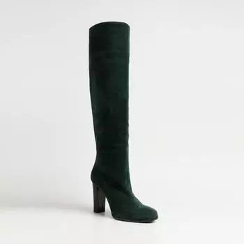 Зеленые сапоги из спилка Calipso