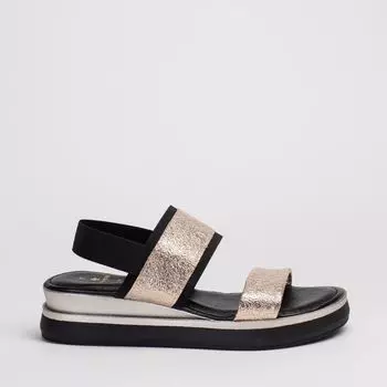 Золотистые босоножки из эко-кожи Velvet