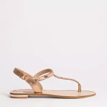 Золотистые сандалии из эко-кожи Calipso