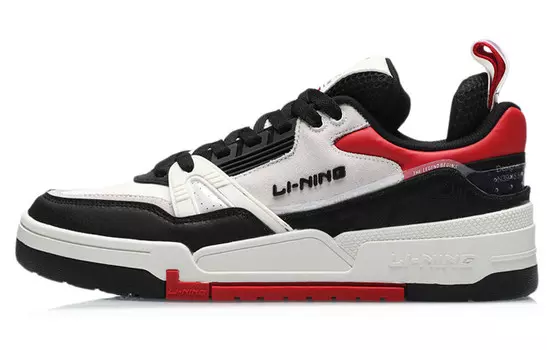 001 BTC Скейтбординг Кроссовки Мужские Низкие Черные/Красные И Белые Lining