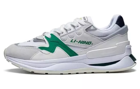 001 Кроссовки Lifestyle мужские с низким верхом, белые/зеленые Lining