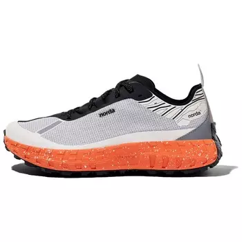 001 Кроссовки мужские низкие серые/оранжевые Norda