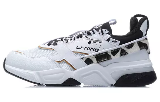 001 Кроссовки женские низкие белые/черные Lining