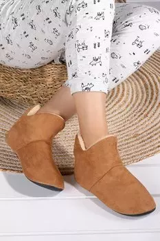 001 женские домашние ботинки Panduf домашние тапочки AYAKLAND, шоколадно-коричневый