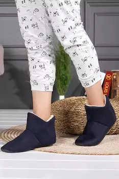 001 женские домашние ботинки Panduf домашние тапочки AYAKLAND, темно-синий