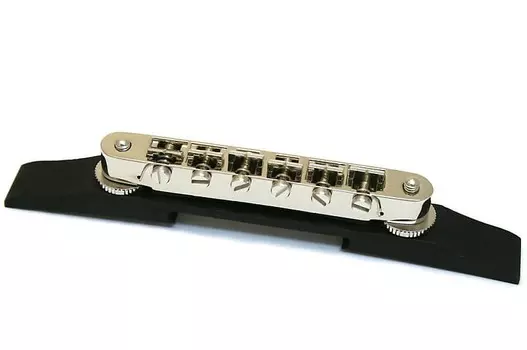 006-0884-000 Подлинный гитарный бридж в сборе Adjusto-Matic Nickel/Dark Stain Finish Gretsch 006-0884-000 Genuine Guitar Bridge Assembly Adjusto-Matic Nickel/Dark Stain Finish