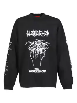 032c толстовка с графичным принтом и длинными рукавами, черный