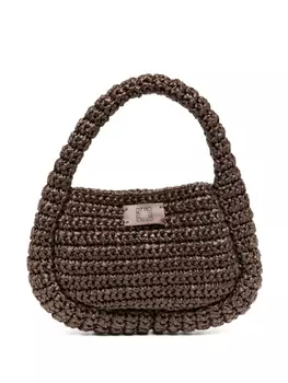 0711 мини-сумка Ibiza в технике макраме, коричневый