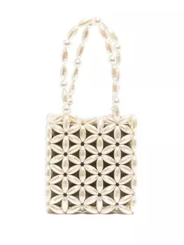 0711 сумка-тоут Mia с бусинами, белый