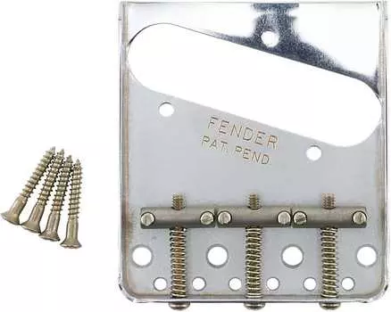 099-7210-000 Сборка моста для гитары Fender Road Worn Chrome Telecaster 099-7210-000 Fender Road Worn Chrome Telecaster Guitar Bridge Assembly