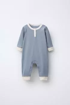 0-18 месяцев / контрастный комбинезон для сна ZARA, цвет Blue/Grey