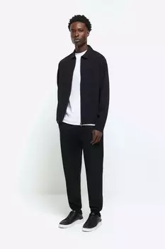 100% хлопок, элегантная текстура, эластичные джоггеры River Island, черный