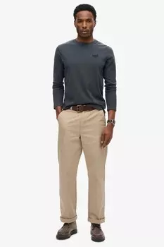 100% хлопок, базовый топ с длинными рукавами и логотипом Superdry, синий