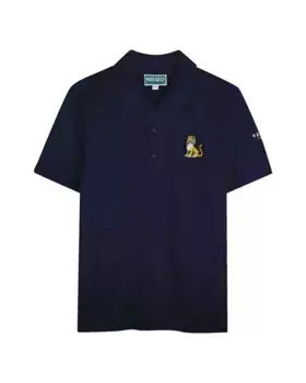 100% хлопок детская рубашка поло с коротким рукавом Kenzo Kids, тёмно-синий